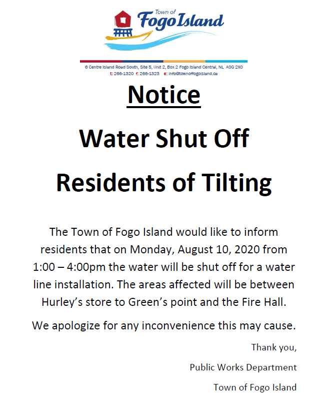 Water Shut Off Notice Template