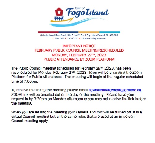 Public Council Meeting Monday, Febuary 27