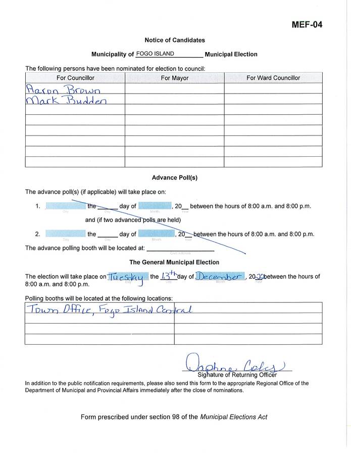 Bi-Elections Nominations
