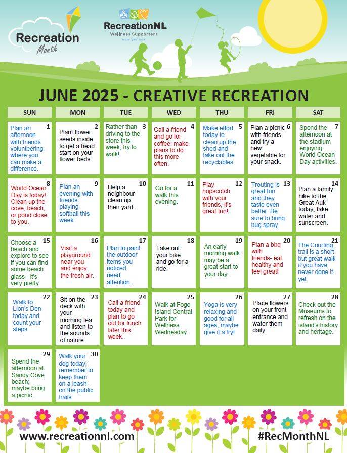 June is Recreation Month, we encourage you to stay active!