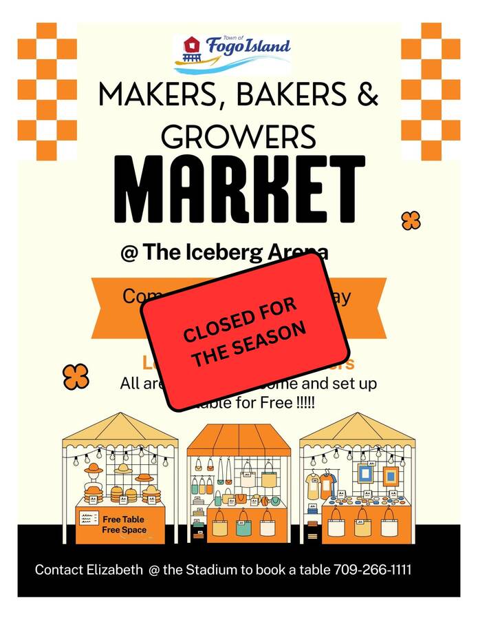 The Makers Market is now closed for the season. We would like to thank all the vendors for a wonderful year and we hope to see you all next year.