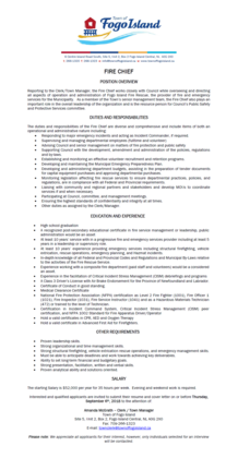 Fire Chief Position